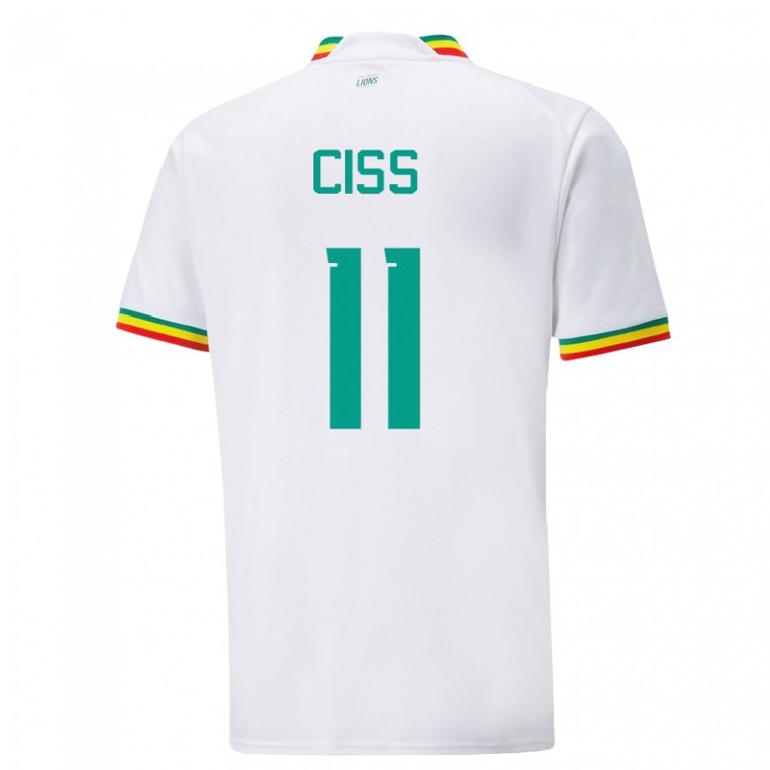 Kandiny Mujer Camiseta Senegal Pathe Ciss #11 Blanco 1ª Equipación 22-24 La Camisa Chile