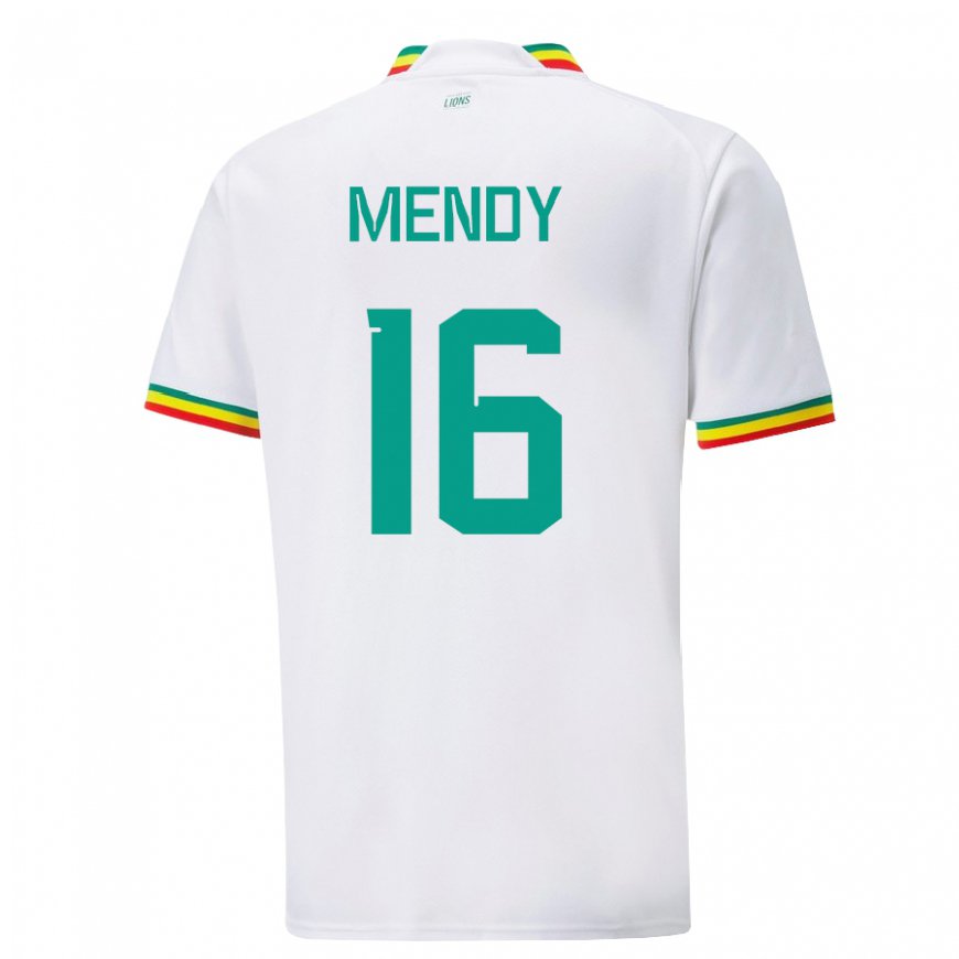 Kandiny Mujer Camiseta Senegal Edouard Mendy #16 Blanco 1ª Equipación 22-24 La Camisa Chile