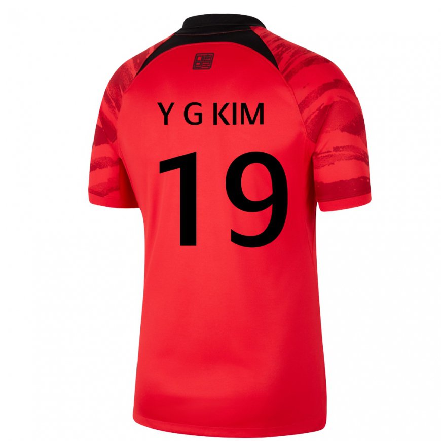 Kandiny Mujer Camiseta Corea Del Sur Young-gwon Kim #19 Rojo Volver 1ª Equipación 22-24 La Camisa Chile