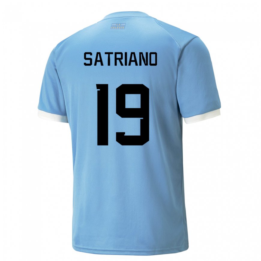 Kandiny Mujer Camiseta Uruguay Martin Satriano #19 Azul 1ª Equipación 22-24 La Camisa Chile
