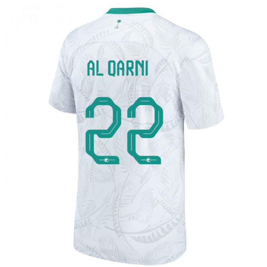 Kandiny Mujer Camiseta Arabia Saudita Fawaz Al Qarni #22 Blanco 1ª Equipación 22-24 La Camisa Chile
