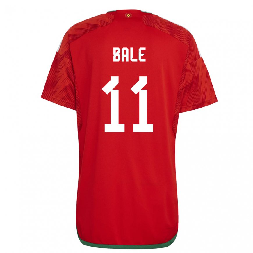 Kandiny Mujer Camiseta Gales Gareth Bale #11 Rojo 1ª Equipación 22-24 La Camisa Chile