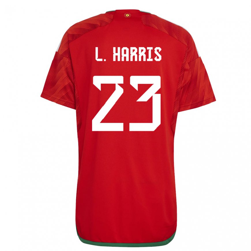 Kandiny Mujer Camiseta Gales Luke Harris #23 Rojo 1ª Equipación 22-24 La Camisa Chile