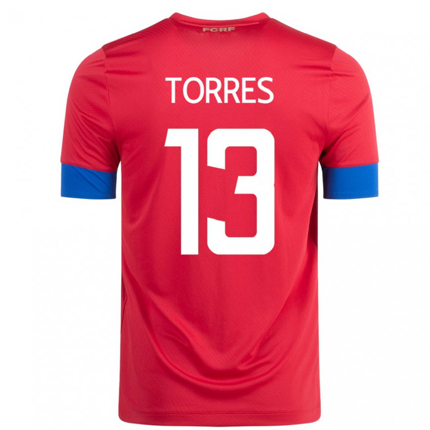 Kandiny Mujer Camiseta Costa Rica Gerson Torres #13 Rojo 1ª Equipación 22-24 La Camisa Chile
