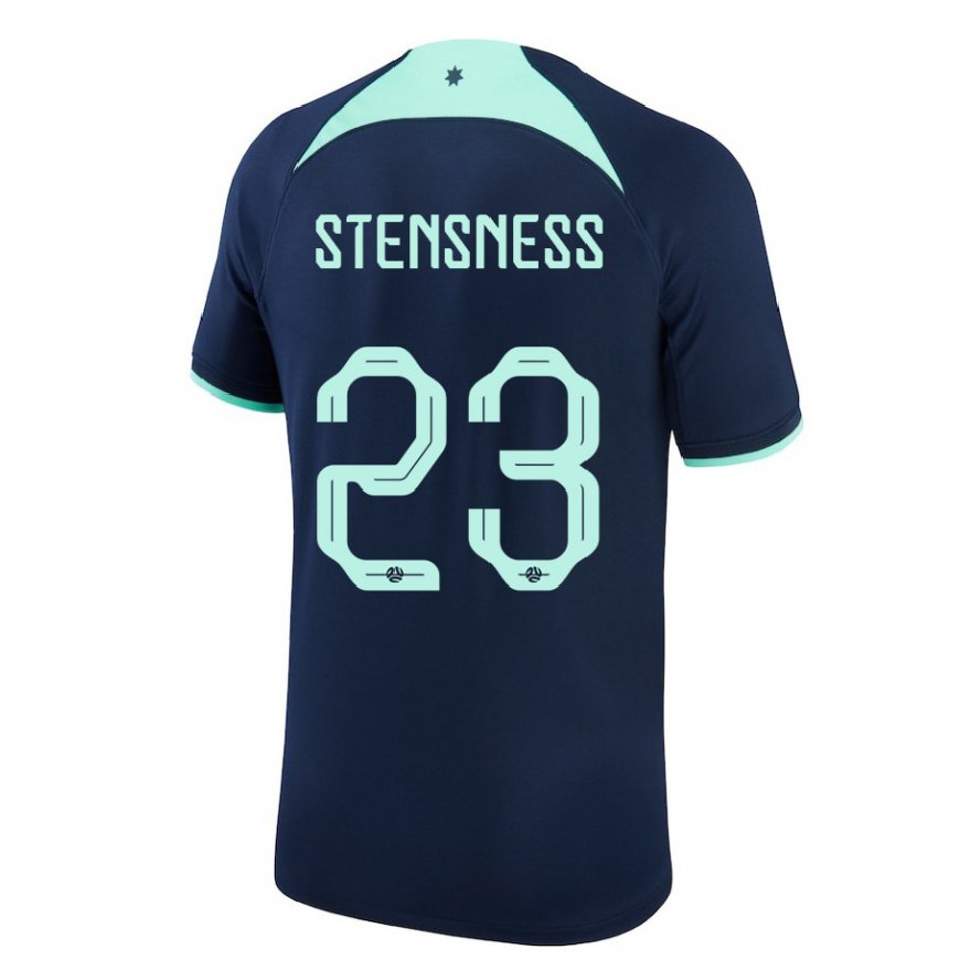 Kandiny Mujer Camiseta Australia Gianni Stensness #23 Azul Oscuro 2ª Equipación 22-24 La Camisa Chile