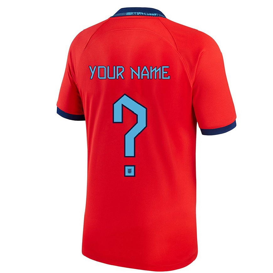 Kandiny Mujer Camiseta Inglaterra Su Nombre #0 Rojo 2ª Equipación 22-24 La Camisa Chile