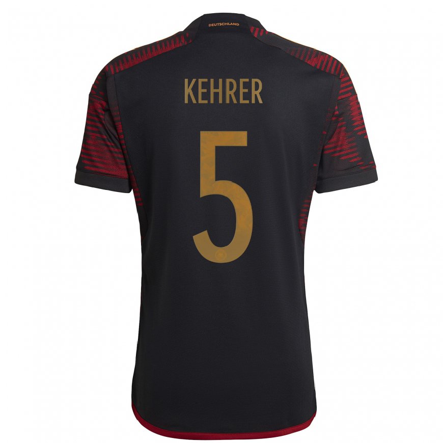 Kandiny Mujer Camiseta Alemania Thilo Kehrer #5 Granate Negro 2ª Equipación 22-24 La Camisa Chile