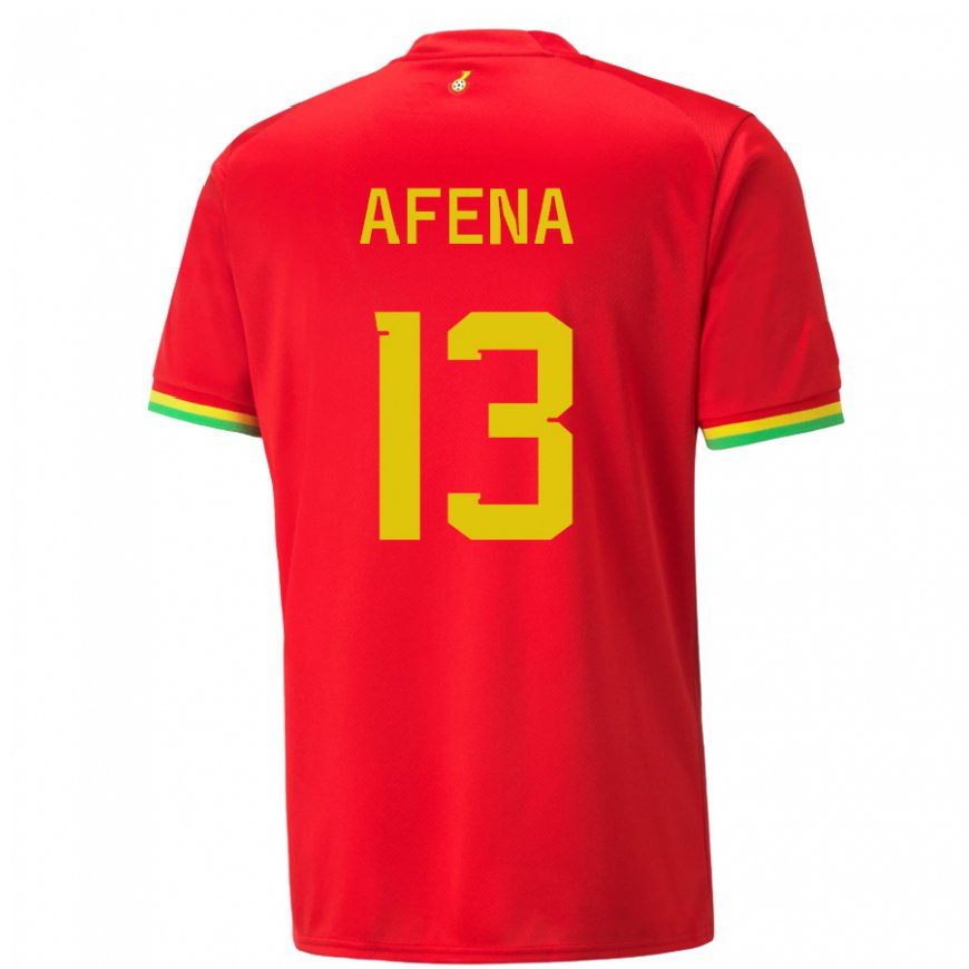 Kandiny Mujer Camiseta Ghana Felix Afena-gyan #13 Rojo 2ª Equipación 22-24 La Camisa Chile