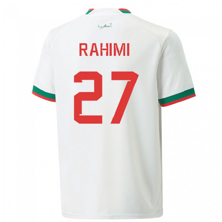Kandiny Mujer Camiseta Marruecos Soufiane Rahimi #27 Blanco 2ª Equipación 22-24 La Camisa Chile
