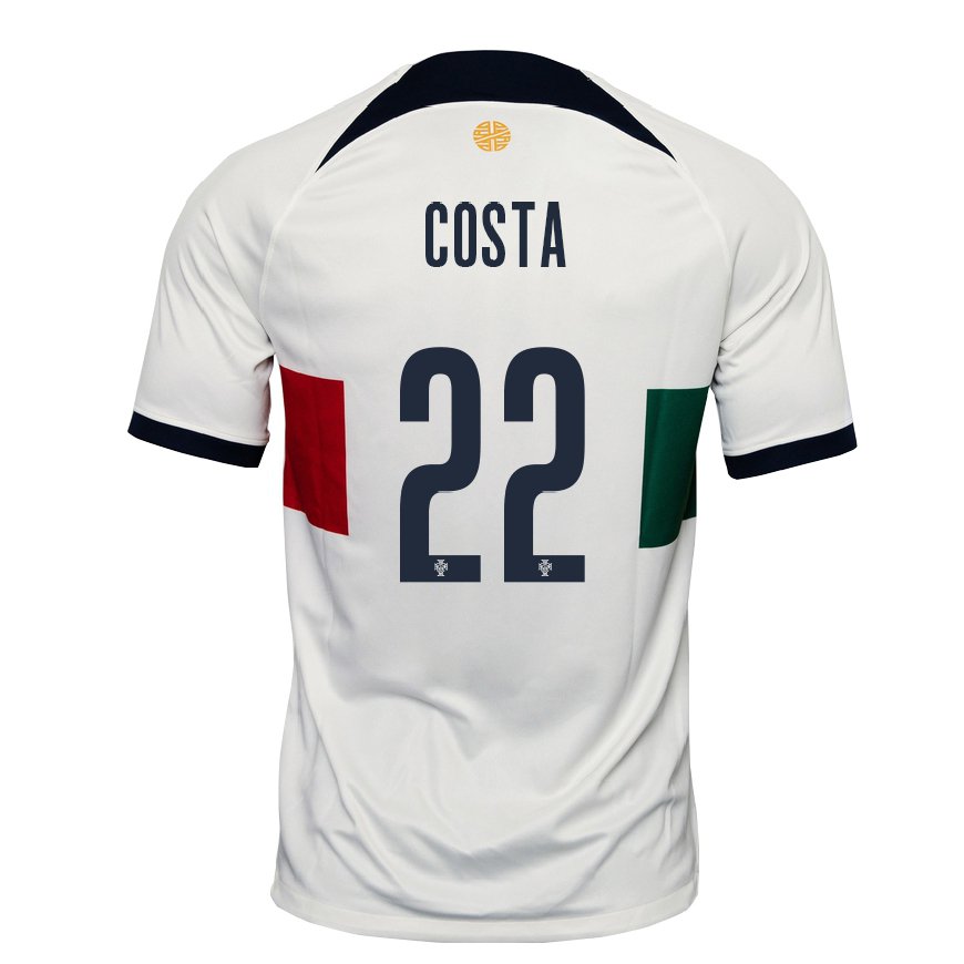 Kandiny Mujer Camiseta Portugal Diogo Costa #22 Blanco 2ª Equipación 22-24 La Camisa Chile