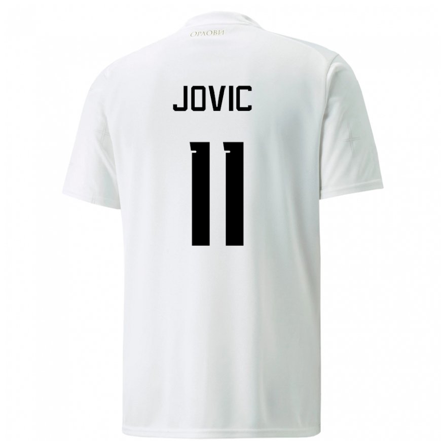 Kandiny Mujer Camiseta Serbia Luka Jovic #11 Blanco 2ª Equipación 22-24 La Camisa Chile