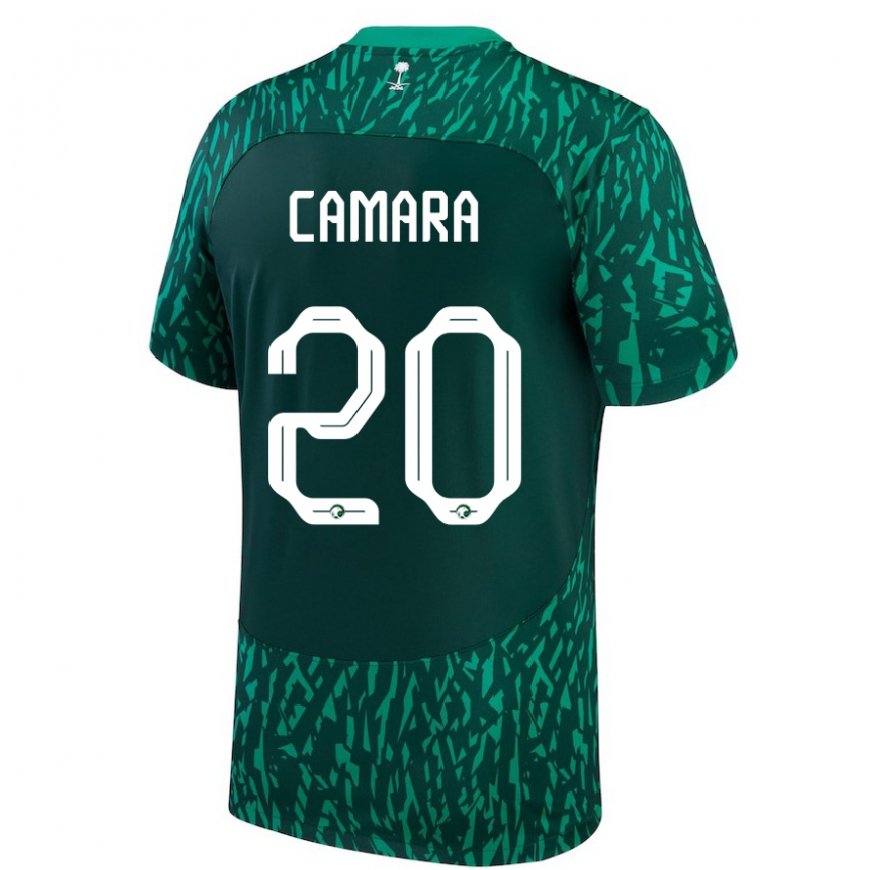 Kandiny Mujer Camiseta Arabia Saudita Haroune Camara #20 Verde Oscuro 2ª Equipación 22-24 La Camisa Chile