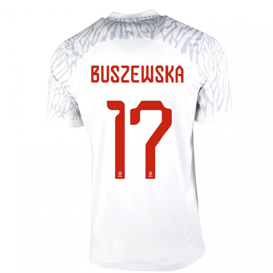 Kandiny Niño Camiseta Polonia Zofia Buszewska #17 Blanco 1ª Equipación 22-24 La Camisa Chile