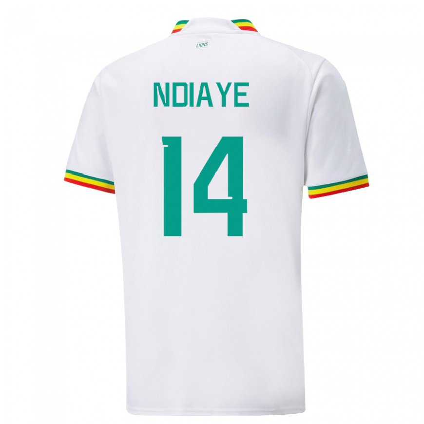 Kandiny Niño Camiseta Senegal Salimata Ndiaye #14 Blanco 1ª Equipación 22-24 La Camisa Chile