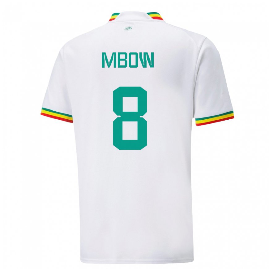 Kandiny Niño Camiseta Senegal Mamadou Mbow #8 Blanco 1ª Equipación 22-24 La Camisa Chile