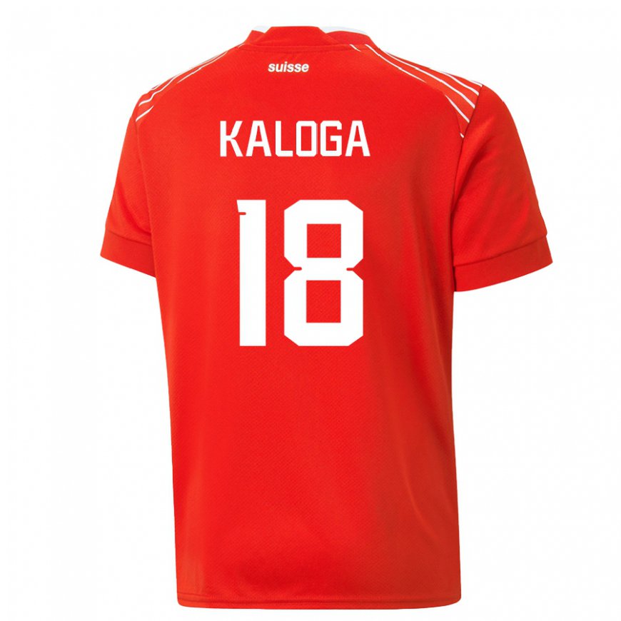 Kandiny Niño Camiseta Suiza Issa Kaloga #18 Rojo 1ª Equipación 22-24 La Camisa Chile