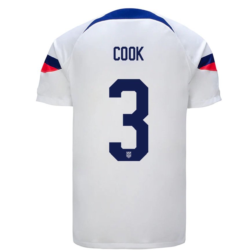 Kandiny Niño Camiseta Estados Unidos Alana Cook #3 Blanco 1ª Equipación 22-24 La Camisa Chile
