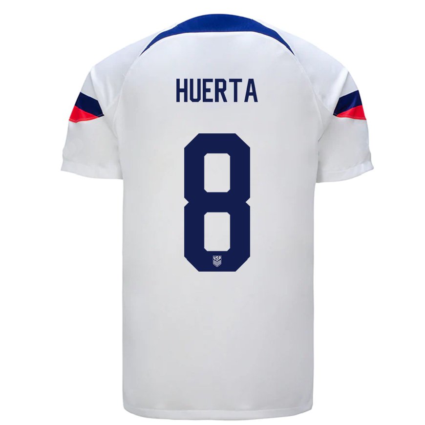 Kandiny Niño Camiseta Estados Unidos Sofia Huerta #8 Blanco 1ª Equipación 22-24 La Camisa Chile