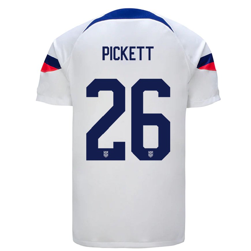 Kandiny Niño Camiseta Estados Unidos Carson Pickett #26 Blanco 1ª Equipación 22-24 La Camisa Chile