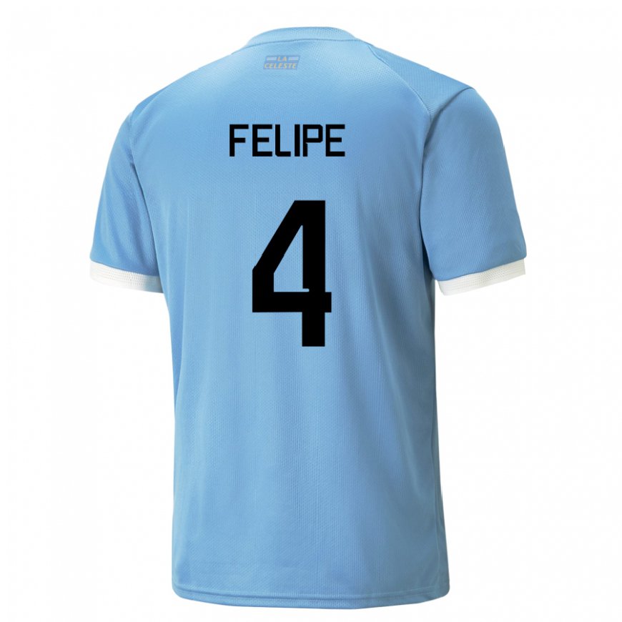 Kandiny Niño Camiseta Uruguay Laura Felipe #4 Azul 1ª Equipación 22-24 La Camisa Chile