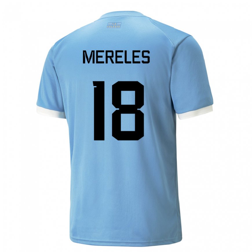 Kandiny Niño Camiseta Uruguay Exequiel Mereles #18 Azul 1ª Equipación 22-24 La Camisa Chile