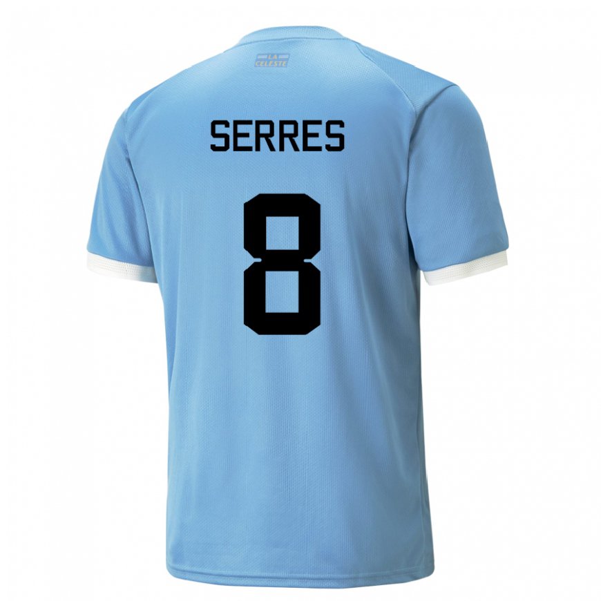 Kandiny Niño Camiseta Uruguay Felipe Serres #8 Azul 1ª Equipación 22-24 La Camisa Chile