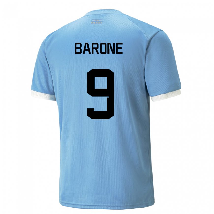 Kandiny Niño Camiseta Uruguay Faustino Barone #9 Azul 1ª Equipación 22-24 La Camisa Chile