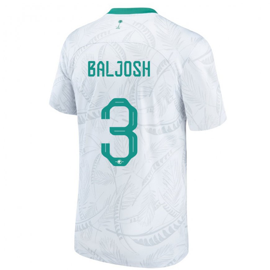 Kandiny Niño Camiseta Arabia Saudita Turki Baljosh #3 Blanco 1ª Equipación 22-24 La Camisa Chile
