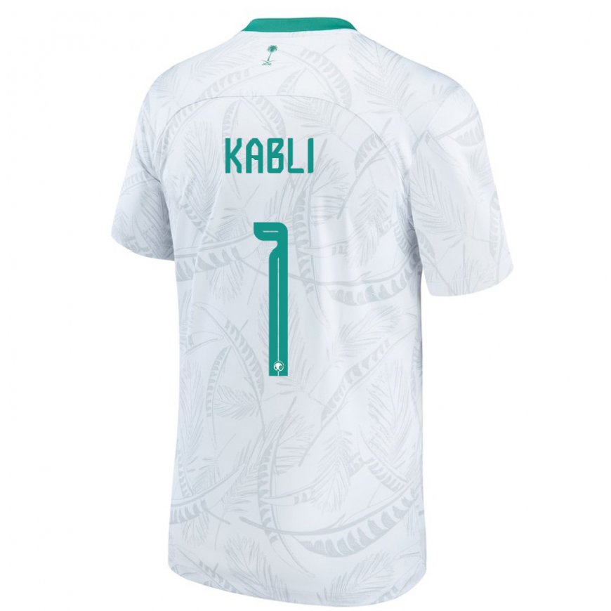 Kandiny Niño Camiseta Arabia Saudita Bader Kabli #1 Blanco 1ª Equipación 22-24 La Camisa Chile