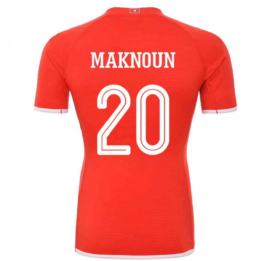 Kandiny Niño Camiseta Túnez Leila Maknoun #20 Rojo 1ª Equipación 22-24 La Camisa Chile