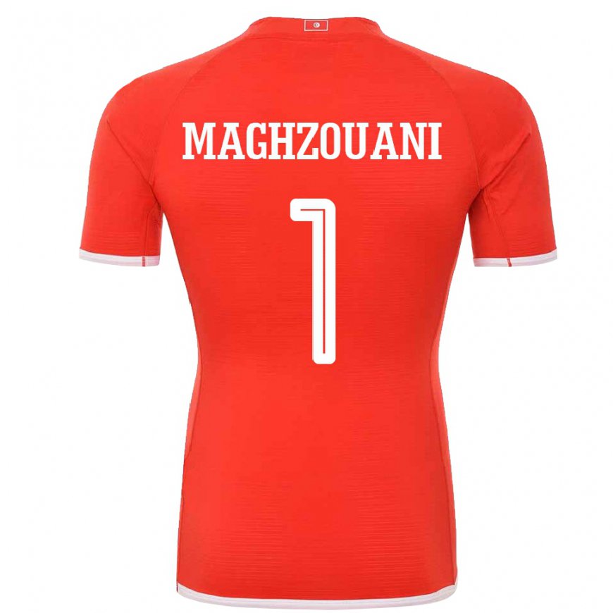 Kandiny Niño Camiseta Túnez Wassim Maghzouani #1 Rojo 1ª Equipación 22-24 La Camisa Chile