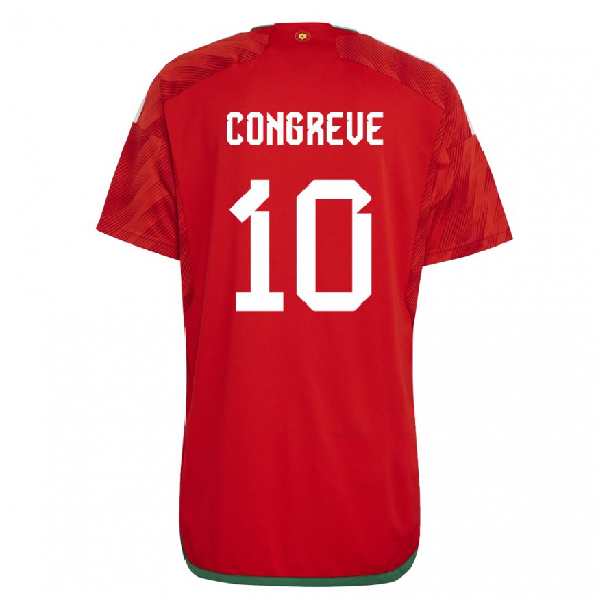 Kandiny Niño Camiseta Gales Cameron Congreve #10 Rojo 1ª Equipación 22-24 La Camisa Chile