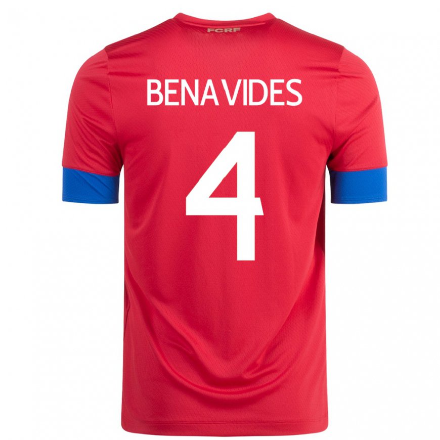 Kandiny Niño Camiseta Costa Rica Mariana Benavides #4 Rojo 1ª Equipación 22-24 La Camisa Chile