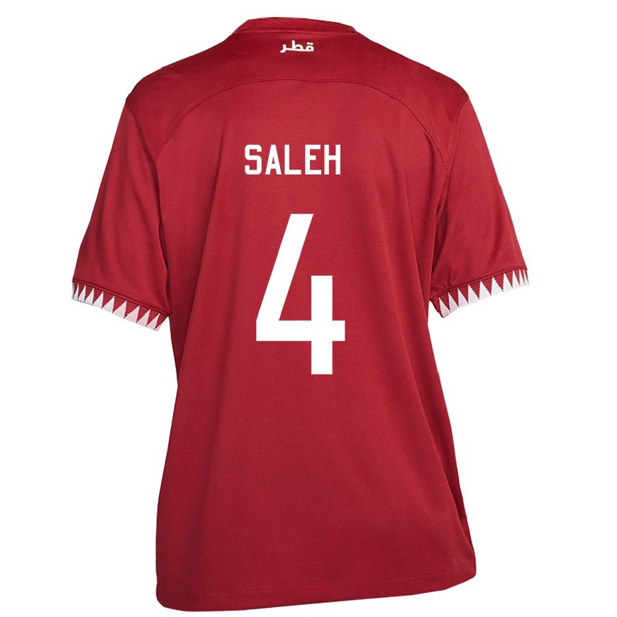 Kandiny Niño Camiseta Catar Hagar Saleh #4 Granate 1ª Equipación 22-24 La Camisa Chile