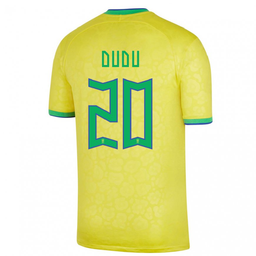 Kandiny Niño Camiseta Brasil Dudu #20 Amarillo 1ª Equipación 22-24 La Camisa Chile