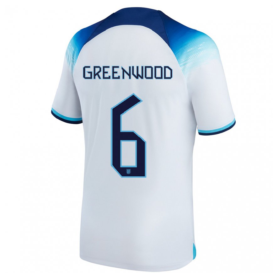 Kandiny Niño Camiseta Inglaterra Alex Greenwood #6 Blanco Azul 1ª Equipación 22-24 La Camisa Chile
