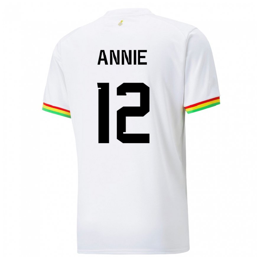 Kandiny Niño Camiseta Ghana Henrietta Annie #12 Blanco 1ª Equipación 22-24 La Camisa Chile