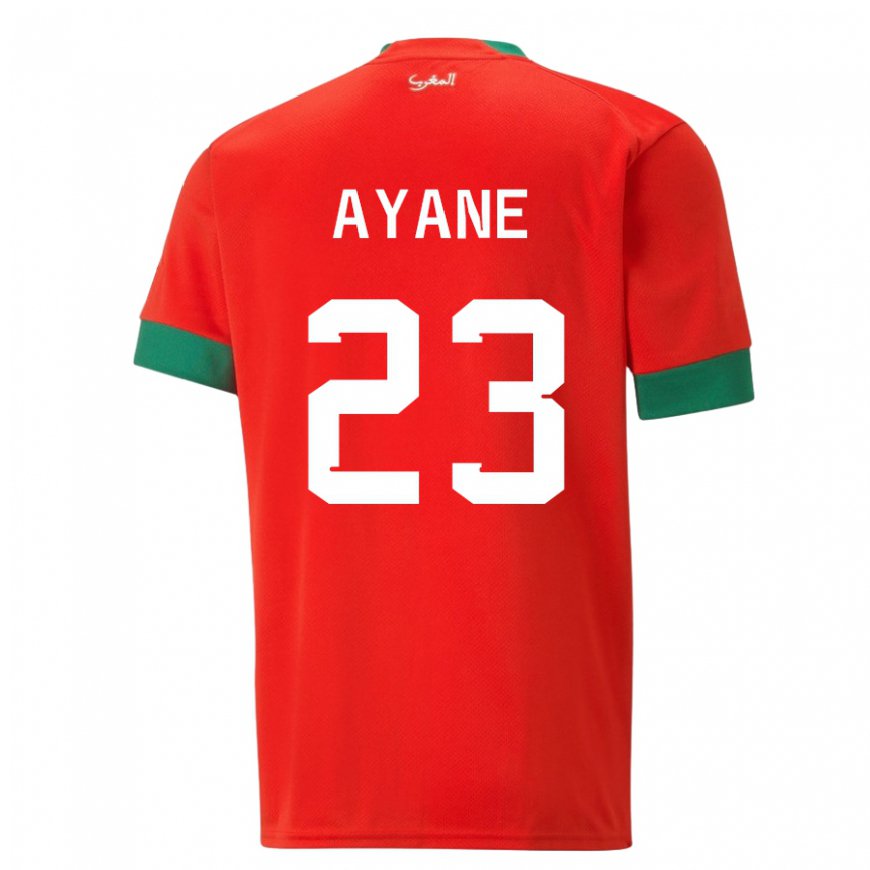 Kandiny Niño Camiseta Marruecos Rosella Ayane #23 Rojo 1ª Equipación 22-24 La Camisa Chile