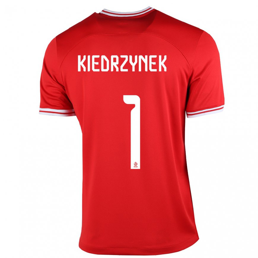 Kandiny Niño Camiseta Polonia Katarzyna Kiedrzynek #1 Rojo 2ª Equipación 22-24 La Camisa Chile