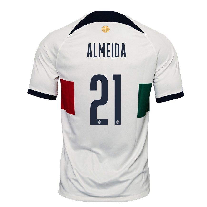 Kandiny Niño Camiseta Portugal Andre Almeida #21 Blanco 2ª Equipación 22-24 La Camisa Chile
