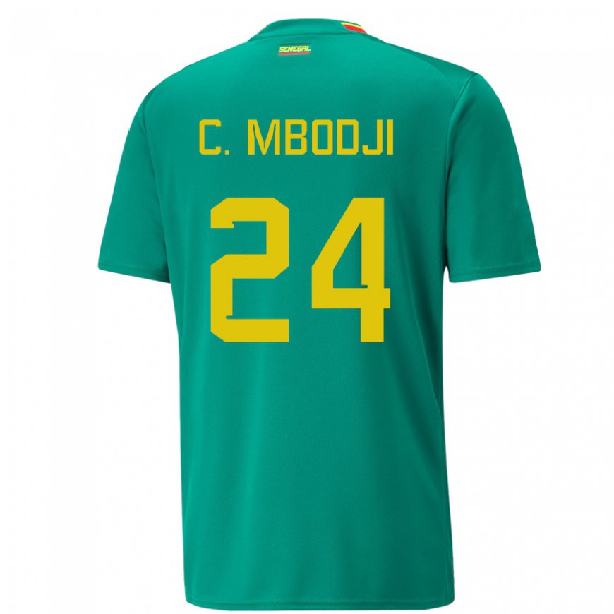 Kandiny Niño Camiseta Senegal Coumba Sylla Mbodji #24 Verde 2ª Equipación 22-24 La Camisa Chile