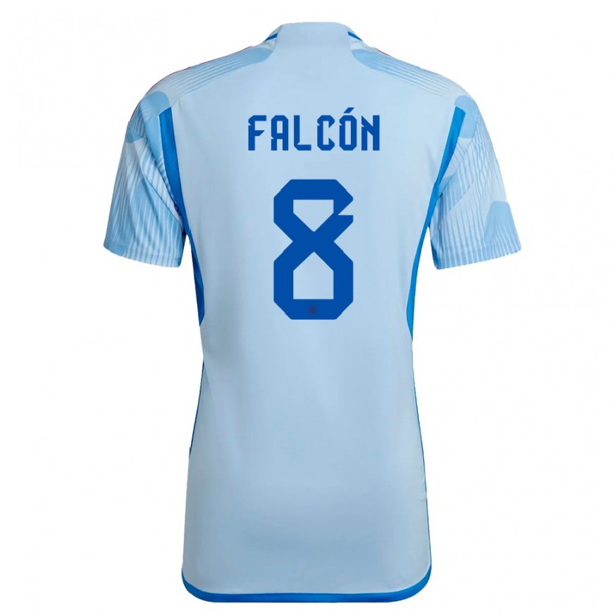 Kandiny Niño Camiseta España Andrea Falcon #8 Cielo Azul 2ª Equipación 22-24 La Camisa Chile