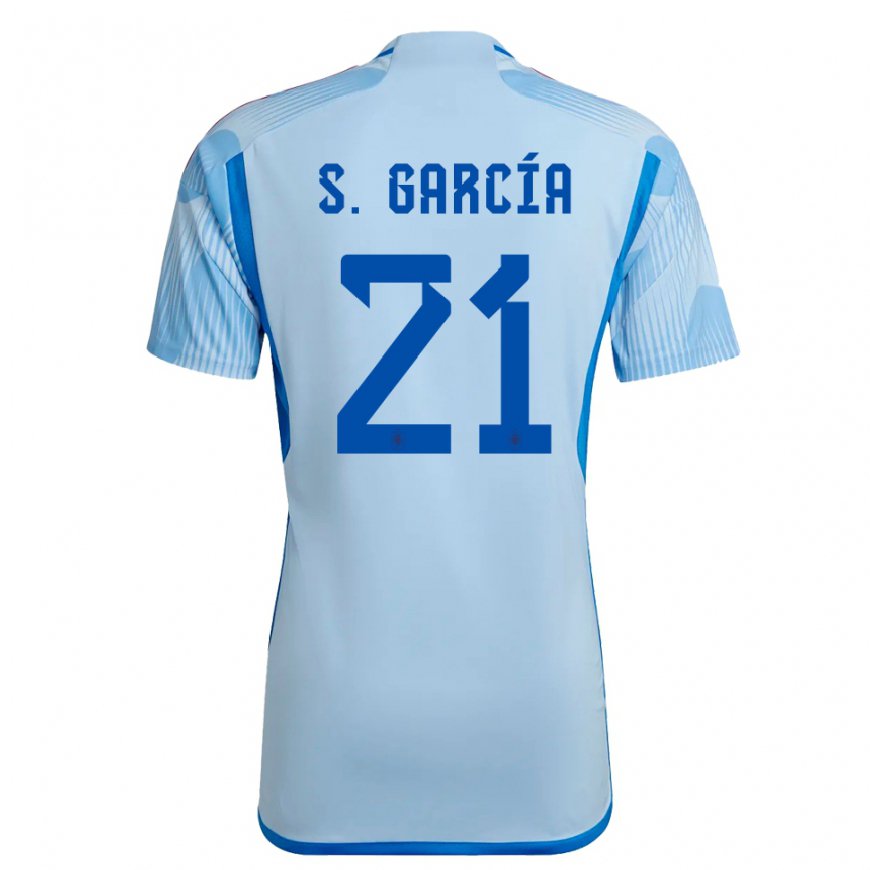 Kandiny Niño Camiseta España Sheila Garcia #21 Cielo Azul 2ª Equipación 22-24 La Camisa Chile