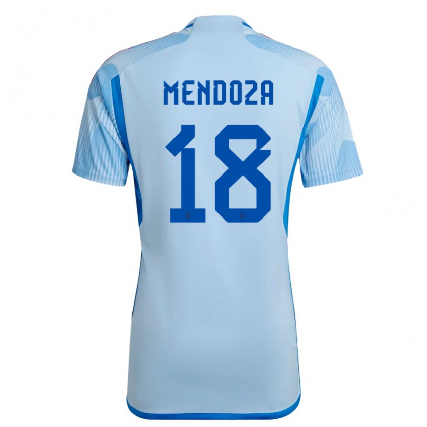 Kandiny Niño Camiseta España Rodrigo Mendoza #18 Cielo Azul 2ª Equipación 22-24 La Camisa Chile
