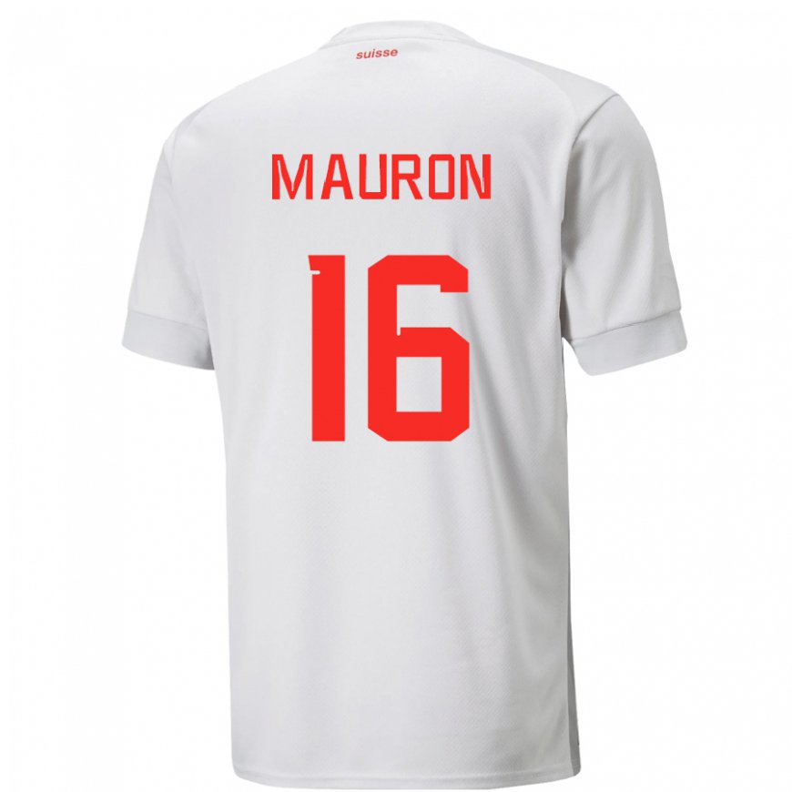 Kandiny Niño Camiseta Suiza Sandrine Mauron #16 Blanco 2ª Equipación 22-24 La Camisa Chile