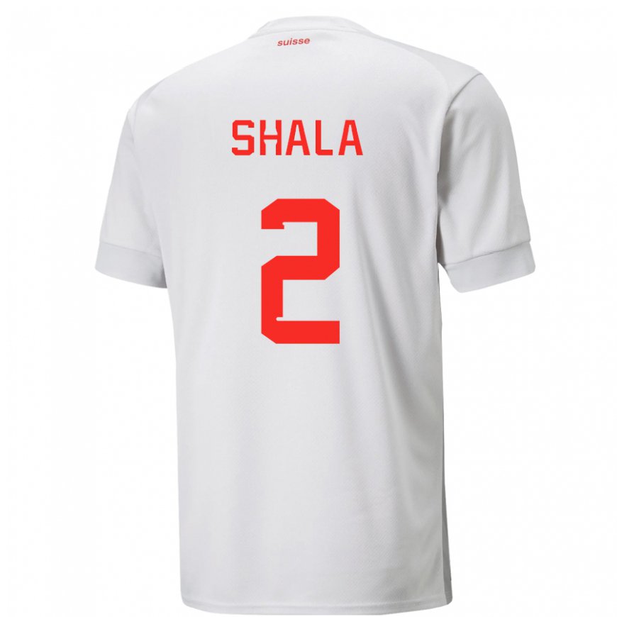 Kandiny Niño Camiseta Suiza Besnik Shala #2 Blanco 2ª Equipación 22-24 La Camisa Chile