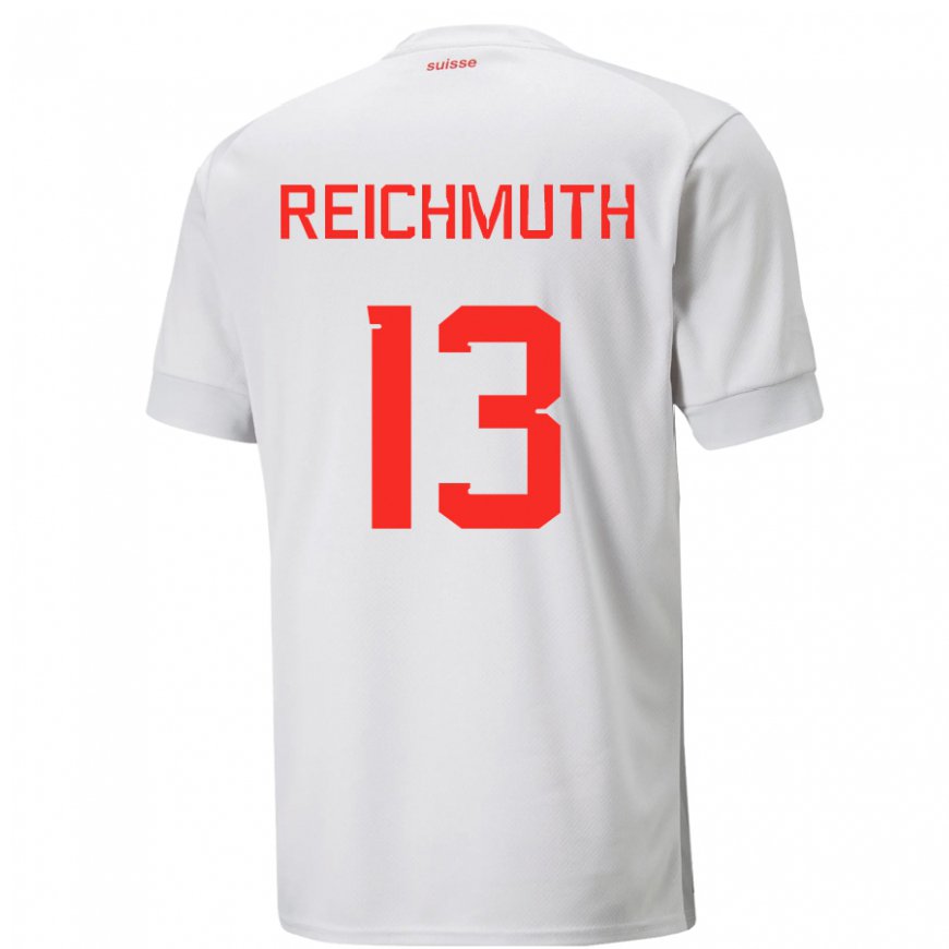 Kandiny Niño Camiseta Suiza Miguel Reichmuth #13 Blanco 2ª Equipación 22-24 La Camisa Chile