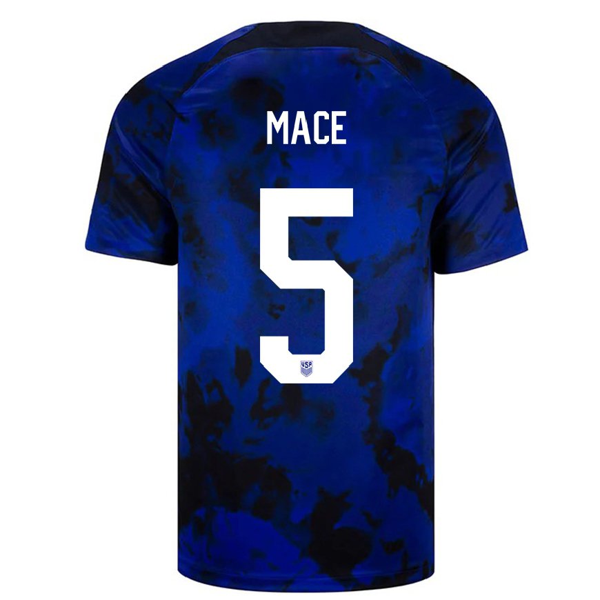 Kandiny Niño Camiseta Estados Unidos Hailie Mace #5 Azul Real 2ª Equipación 22-24 La Camisa Chile