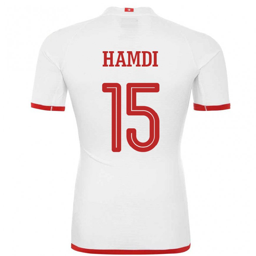 Kandiny Niño Camiseta Túnez Hanna Hamdi #15 Blanco 2ª Equipación 22-24 La Camisa Chile