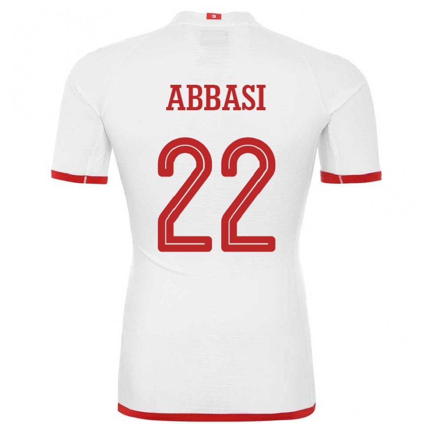 Kandiny Niño Camiseta Túnez Bechir Abbasi #22 Blanco 2ª Equipación 22-24 La Camisa Chile